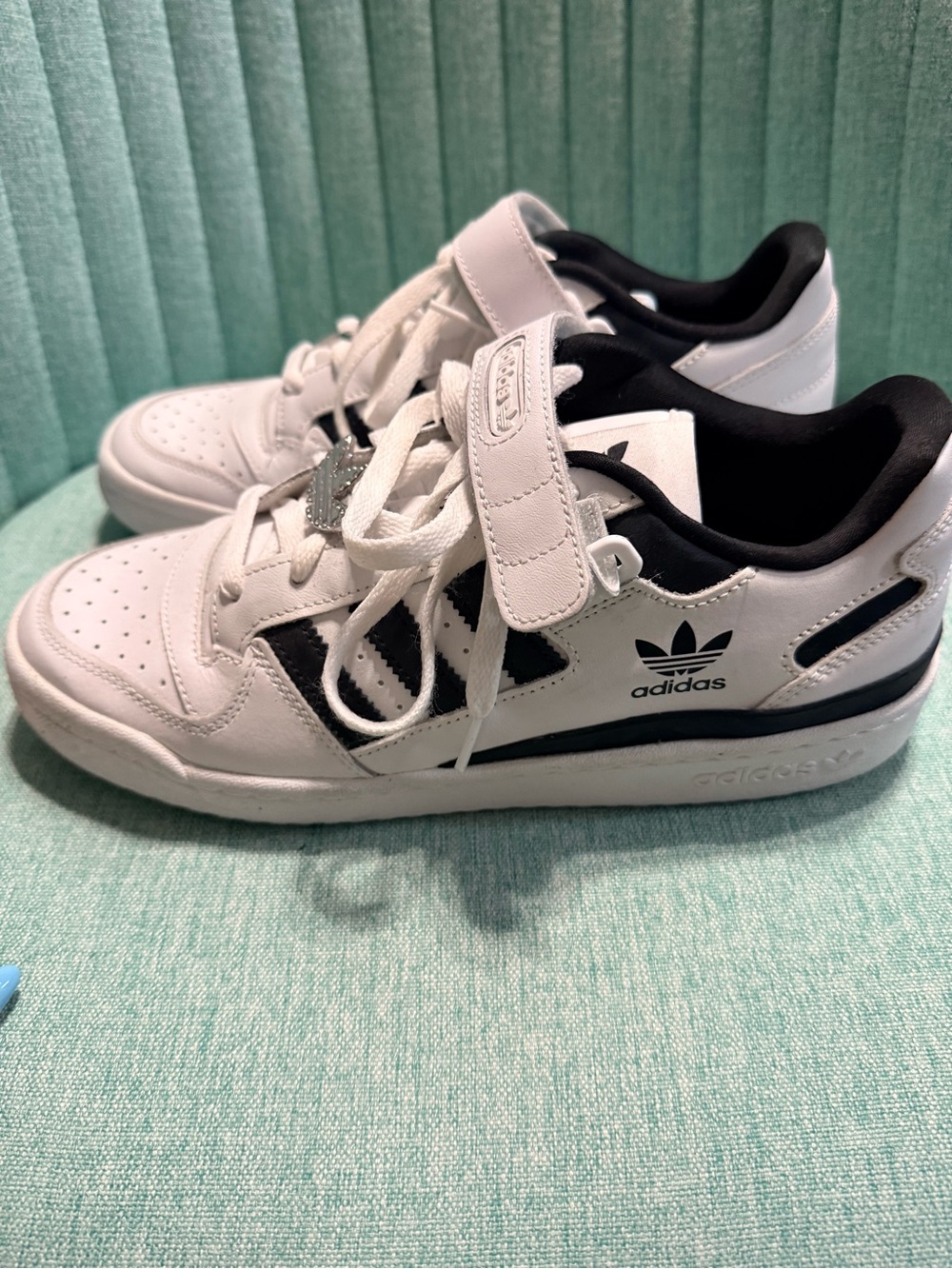 adidas women White and Black Strap Low-Top Sneakers